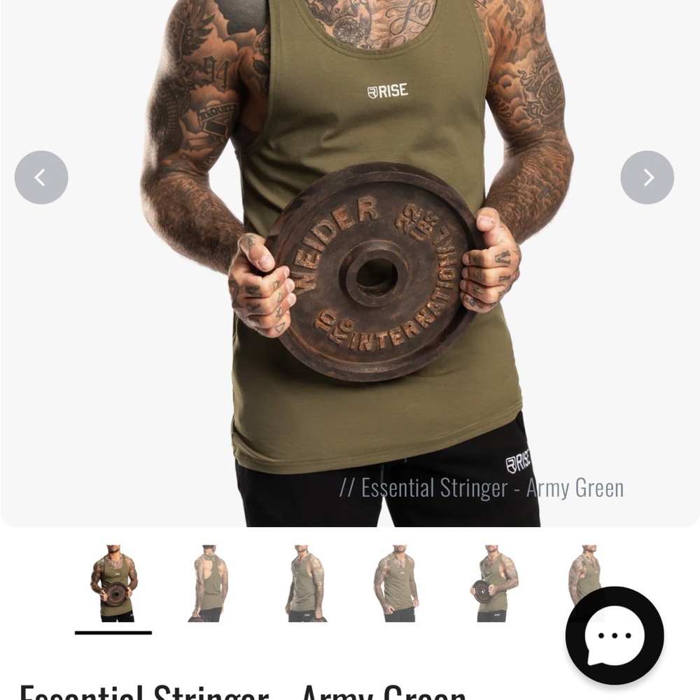 Rise Store Men’s Muscle Tanks - Cream and Green (2 for 1) - Picture 4 of 5